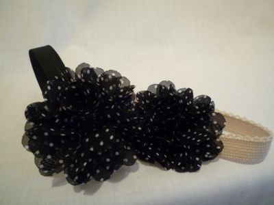 Stoffblume 'Black & White'